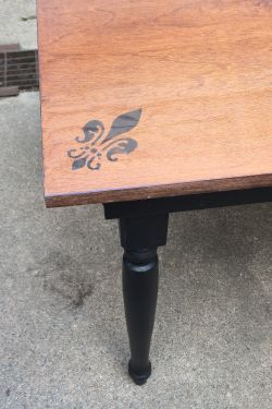 Hand made Table 34x72 natural wood with black frame