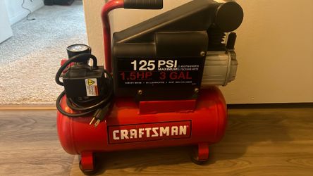 Craftsman 3-Gallon, 125 PSI Portable Air Compressor.