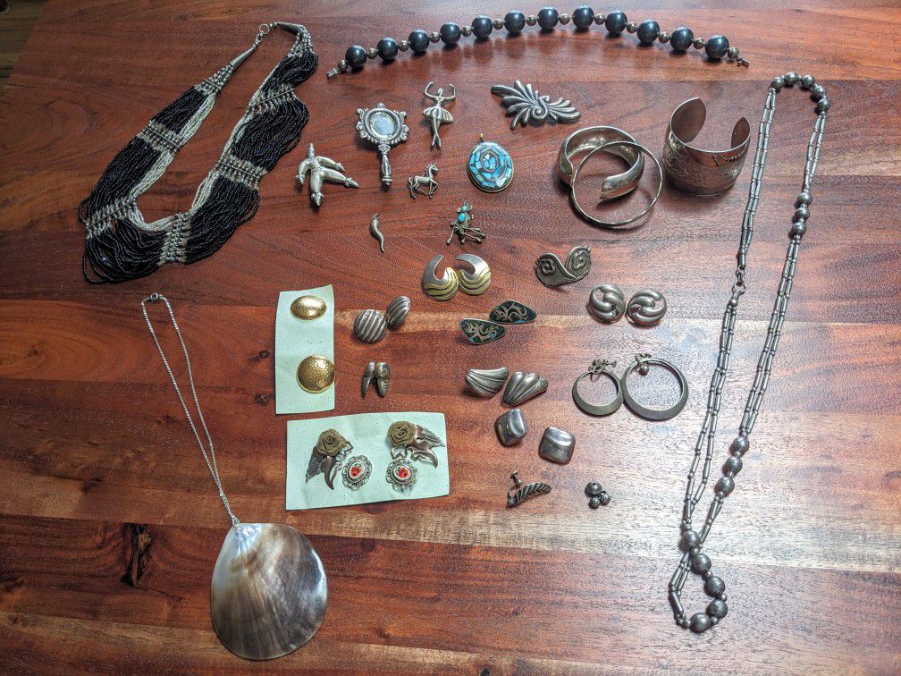 Jewelry Collection With Lots Of Silver Pieces 