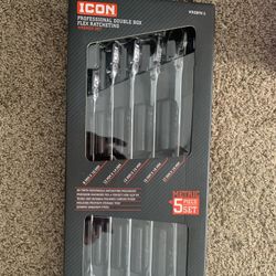 ICON 5-Piece Extra-Long Pro Double Box Flex Ratcheting Wrench Set  (Metric | WRDBFM-5)