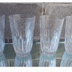 4 Vintage Crystal Glasses 