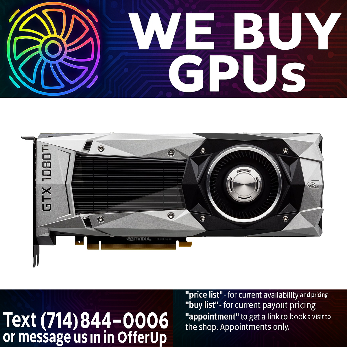 ASUS GTX 1080 Ti Founders Edition - Professionally Refurbished - 3 Month Warranty - Local Business - Fixed Price