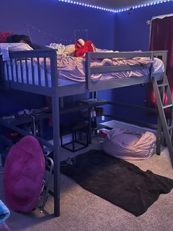 Full Sized Loft Frame W Desk