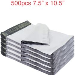 500 pcs 7.5” X 10.5” White Poly Mailers Self Sealing Shipping Envelope Bags Plastic Mailing Bags 7.5x10.5 Inch