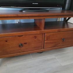 Dark Brown double drawer TV stand