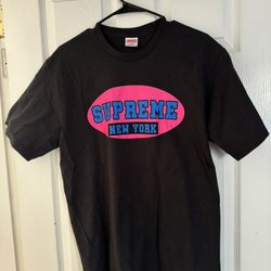 Supreme NY Pink Oval Black Tee Size Medium PRICE FIRM 