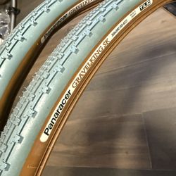 Panracer Gravelking Tires 700c X 38 Gravel Aqua Light Blue MTB BMX Klunker 