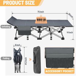 New In Box Heavy Duty Camping Cot/Portable Bed 
