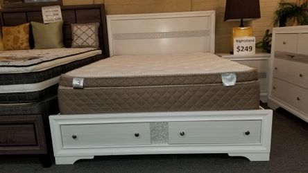 Brand new gray/black/white Standard King storage bedframe