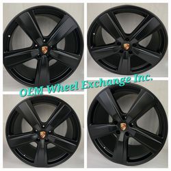 OEM 22" Porsche Cayenne Black Exclusive Wheels Rims