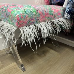 Custom Lilly Pulitzer Lucite Stool/ Bench
