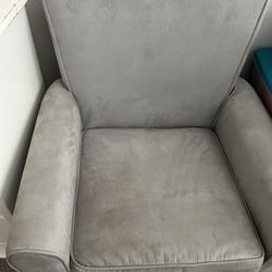 Gray Nursery Swivel Rocking Chair 