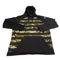 Nike Hoodie Men XL Black Camouflage Dri-Fit Sweatshirt Pullover Sweater Workout