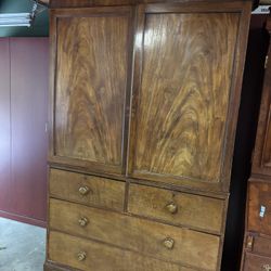 Antique 1825 Mahogany Chest / Wardrobe Linen Press