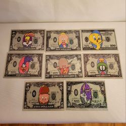 LOT of 8 Vintage Looney Tunes 1997  Money Prism Vending Stickers