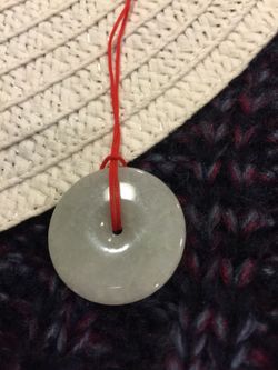 Auth lucky jade pendants with red string