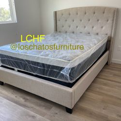 Queen Size Bed Frame With Mattress 