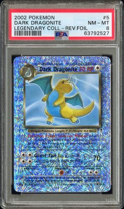 2002 POKEMON LEGENDARY COLLECTION #5 DARK DRAGONITE-REVERSE FOIL PSA 8