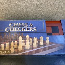 Game Gallery Chess & Checkers Wood Set