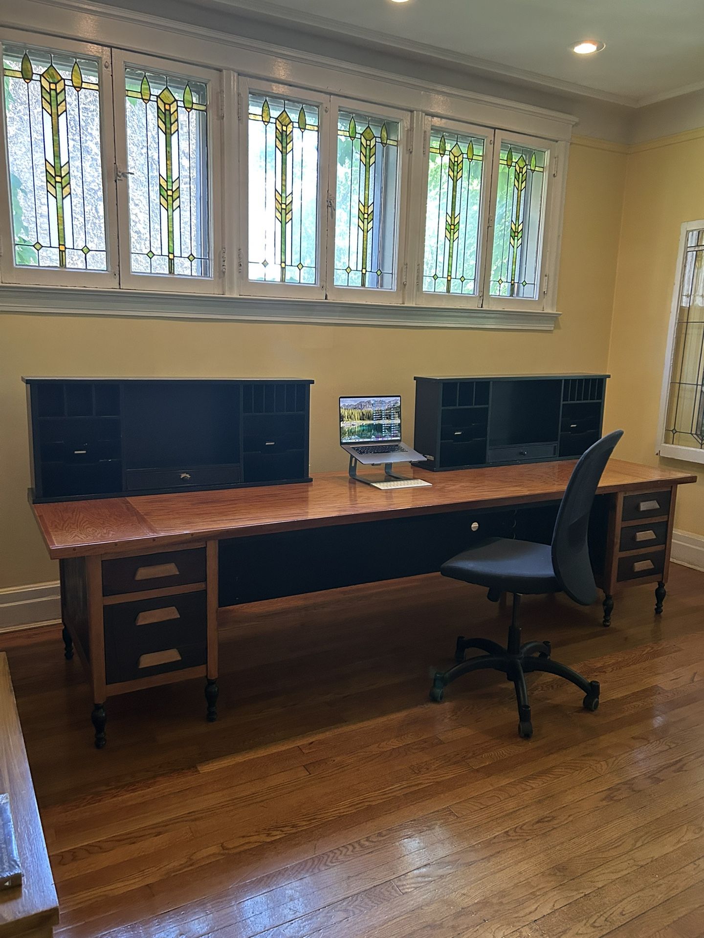 Farmhouse Style Custom Desk with 2 Pottery Barn Hutches