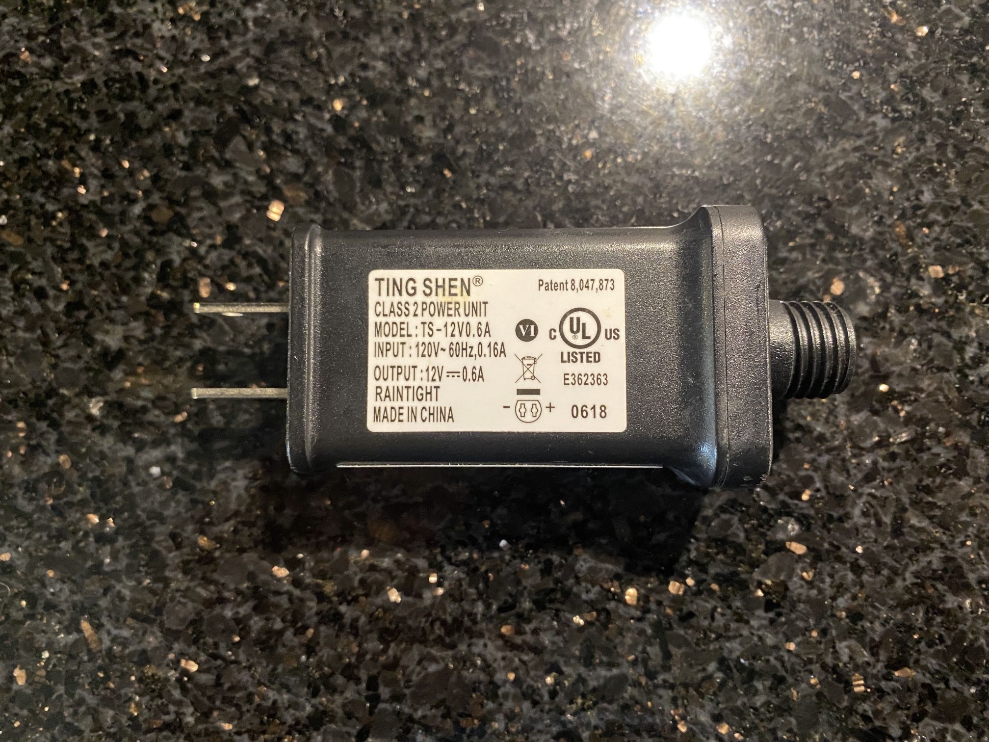 Ting Shen Power Supply TS-12V0.6A Class 2 LED Transformer 12V 0.6A Raintight