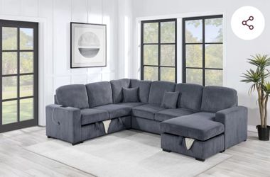 Pull- out Sofa bed Sectional w USB ports