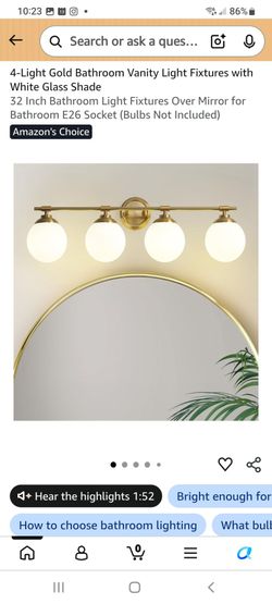 4-Light Gold Bathroom Vanity Light Fixture
