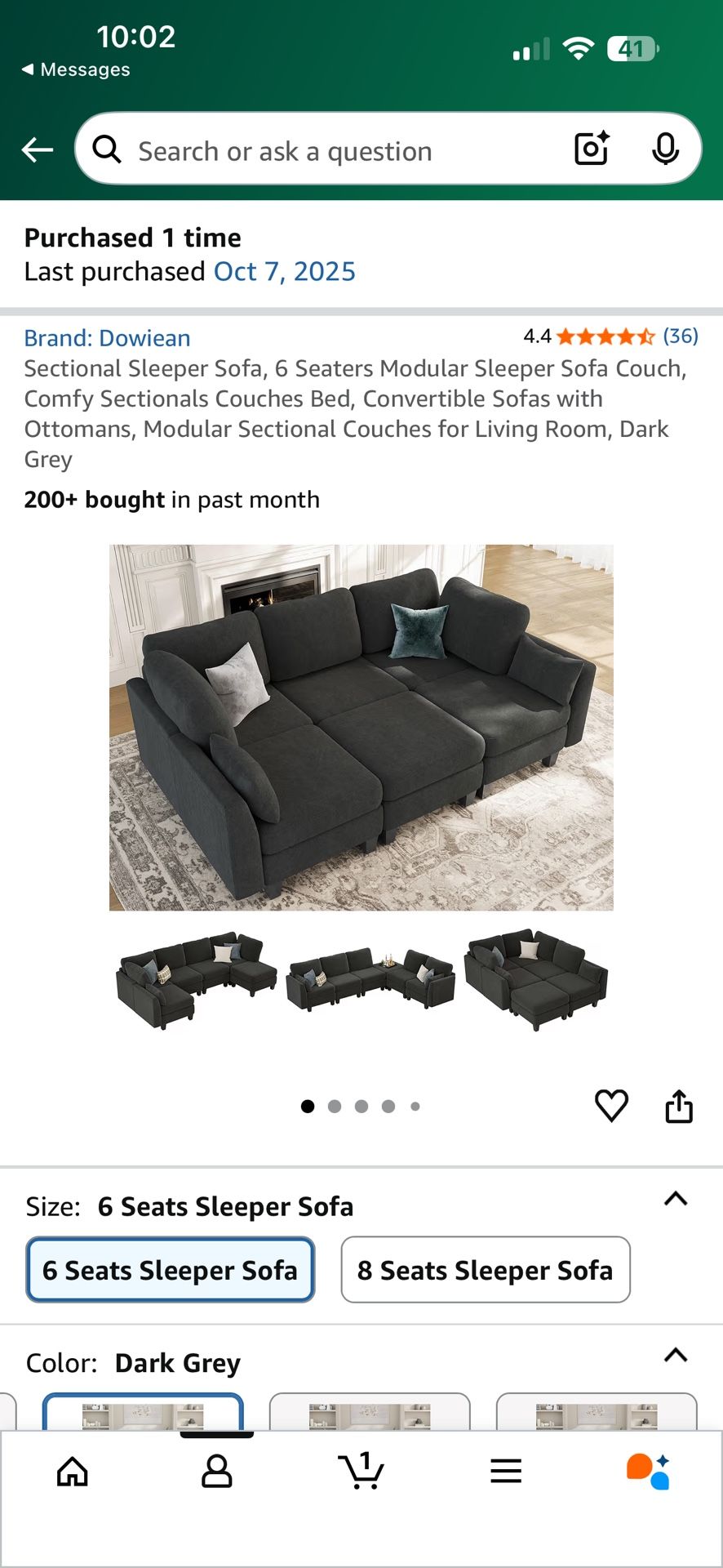 Sectional 6 Seat Sleeper Sofa