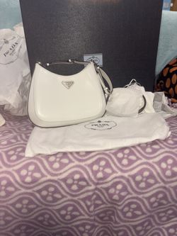 NEW UNUSED Prada White Leather Cleo Shoulder Bag Purse