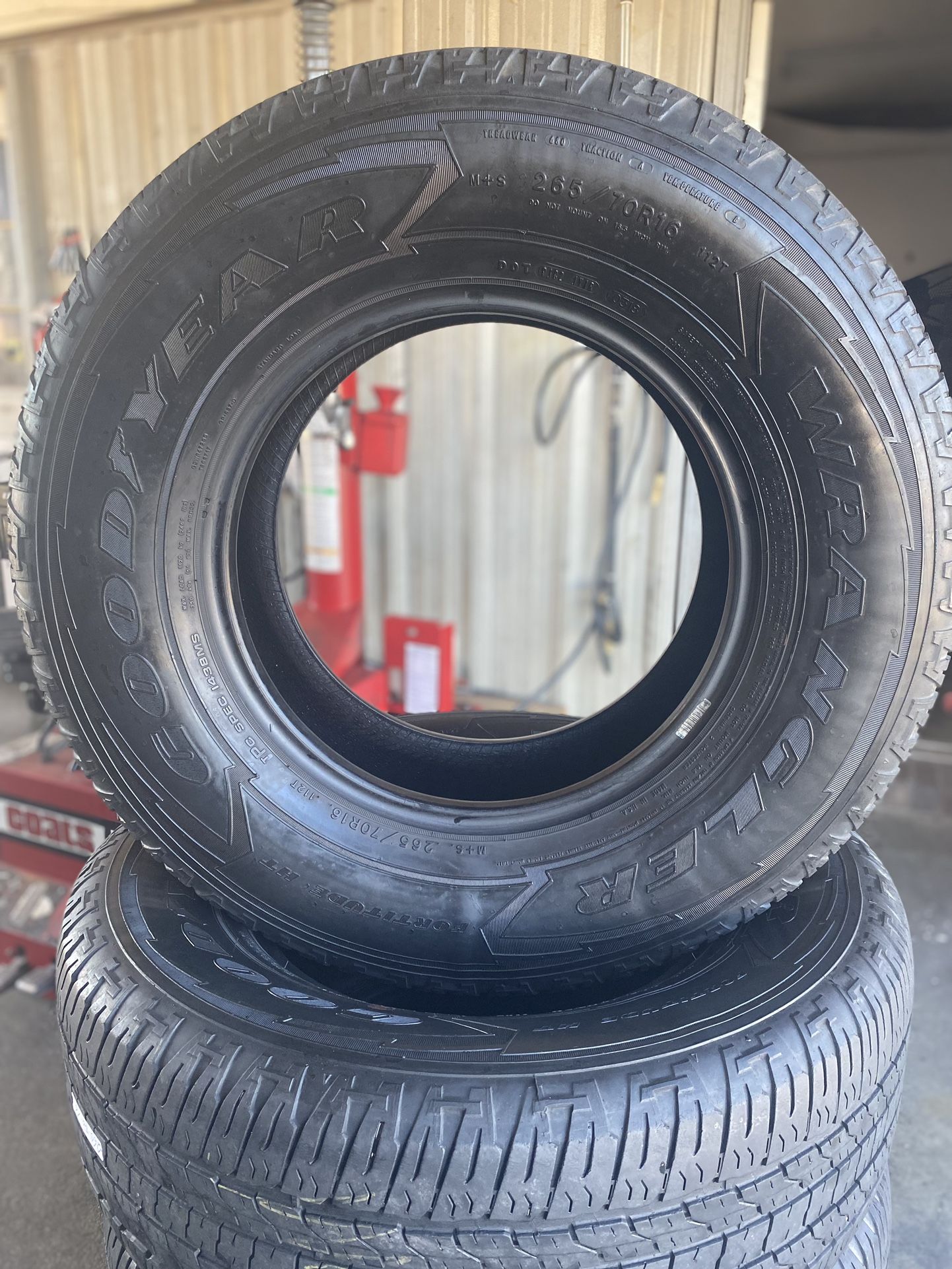 Used Tire Set 265-70-16 Goodyear Wrangler 