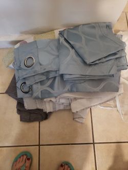 2 Panels Grey Curtains