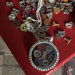 Necklace With 15 Floating Charms Included