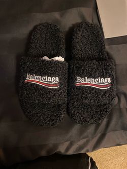 BALENCIAGA FURRY SLIDE BLACK