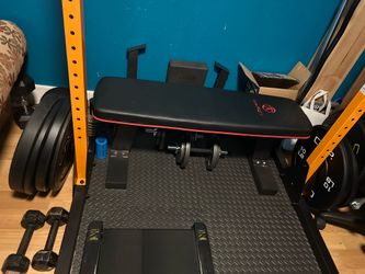 Merach rower & Marcy flat bench