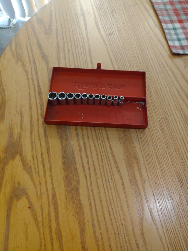 Snap On 1/4" Drive 3/16" To 9/16" 11 Pieces Socket Set 6 Point Chrome