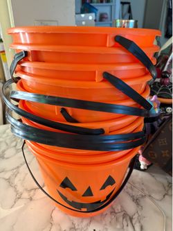 Halloween Pumpkin Orange Candy Baskets Buckets 8 Total Bundle Lot 🎃