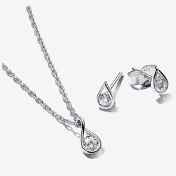 Pandora Brilliance Diamond Necklace and Earring Set