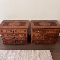 2 Custom Antique Wood End Tables