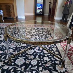 Class And Lucite Coffee Table