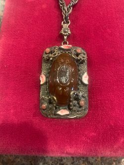 Vintage Chinese Filigree Pendant Necklace