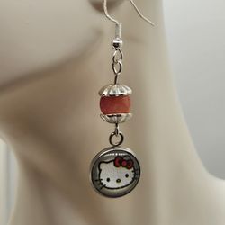 Silver Hello Kitty Earrings