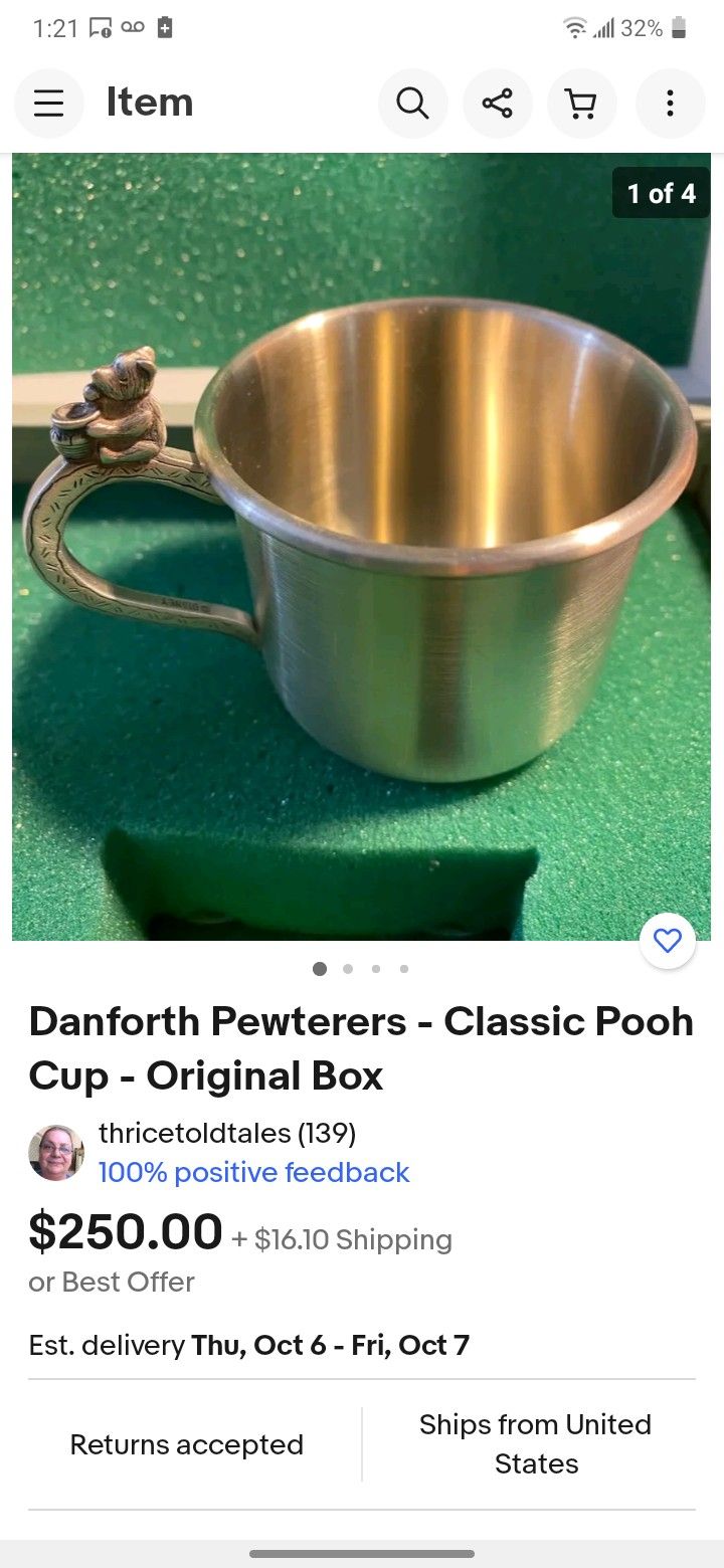 Danforth Pewterers - Classic Pooh Cup