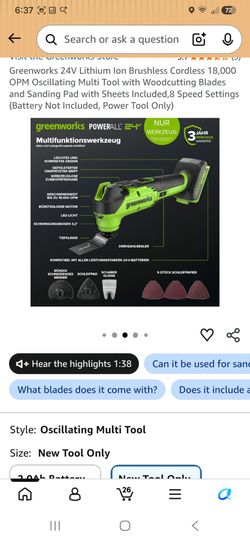 Greenworks 24V Cordless Oscillating Multi Tool