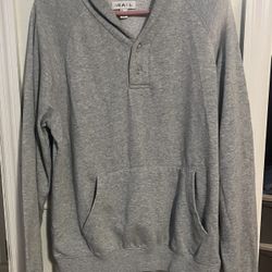 Sweatshirt With V Neck Collar & Buttons