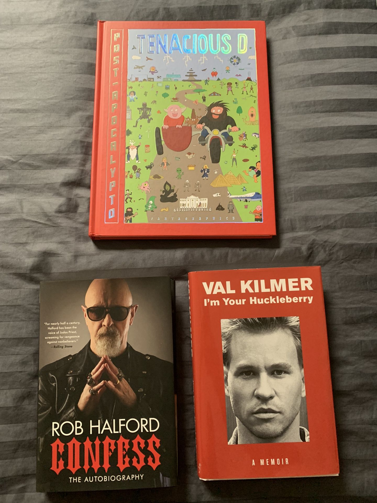 Autographed Books By Val Kilmer, Rob Halford , Jack Black And Kyle Gass From Tenacious D
