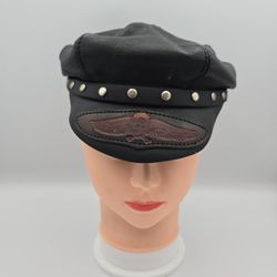 Vintage Freedom Machine Leather Studded Biker Hat