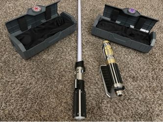 Disney Lightsabers Windu and Vader with 1x 36 inch blade and 1x hilt stand