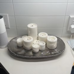 Candle Tray And Candles 