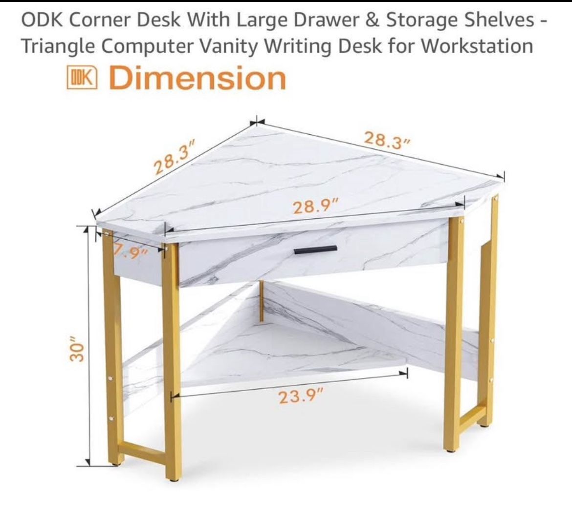 Corner Desk With Large Drawer/ Vanity