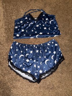 Star navy blue sleep set